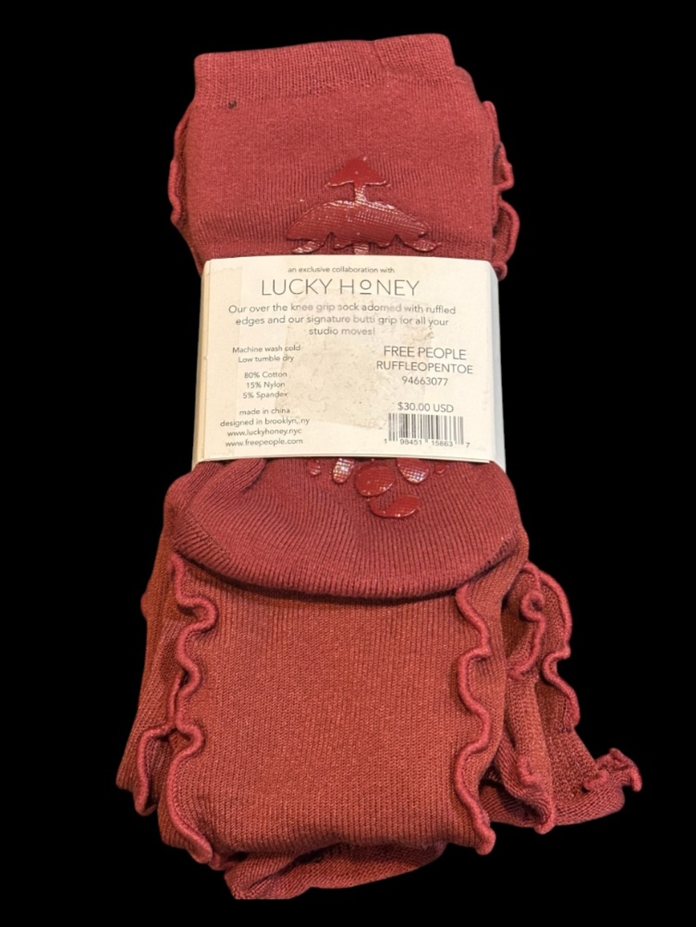 Free People Knee High Ruffle Grip Socks NWT - Picture 2 of 3